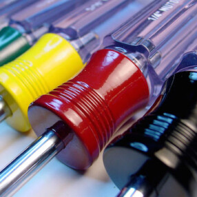 Closeup of screwdrivers.