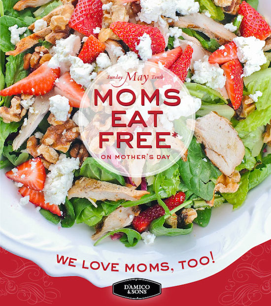 Mom's Eat Free on Mothers Day, D'Amico and Sons Thrifty Minnesota