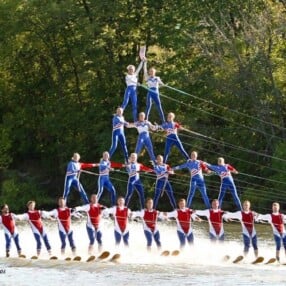 Water skiers in pyramid at Lake City Water Ski Days.