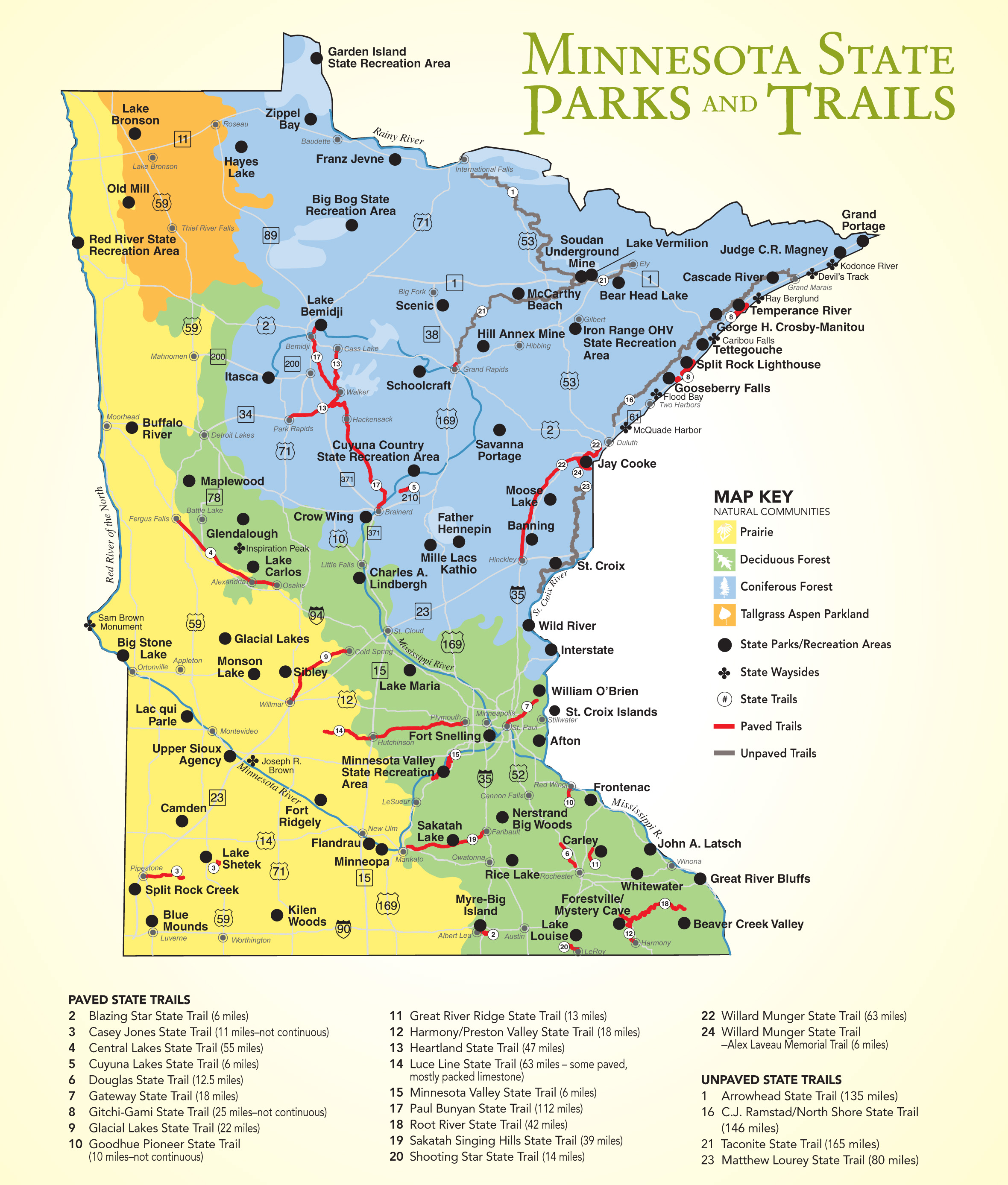 Minnesota State Parks and Trails map