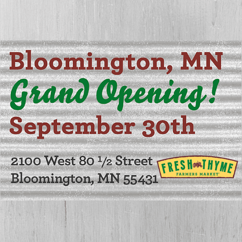Fresh Thyme Farmers Market Grand Opening Bloomington MN Thrifty