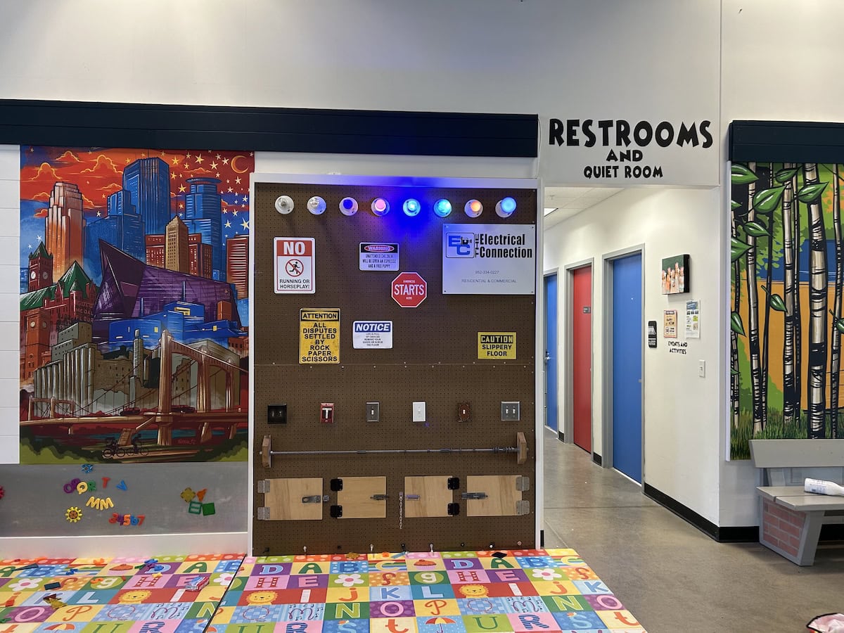 MiniSota Play Cafe sensory wall.