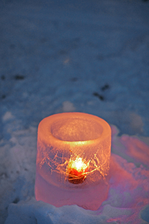 Snowy luminary.