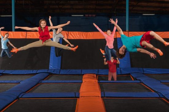 children jumping at Sky Zone