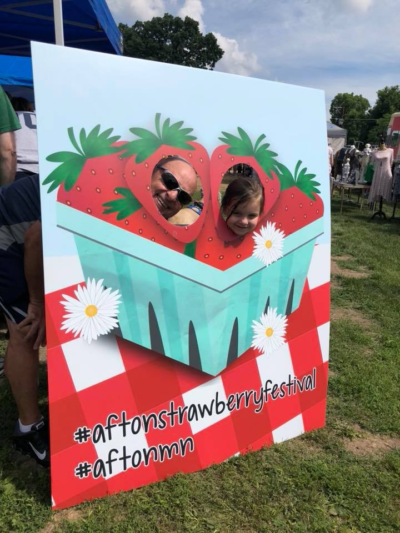 photo booth at Afton Strawberry Festival 