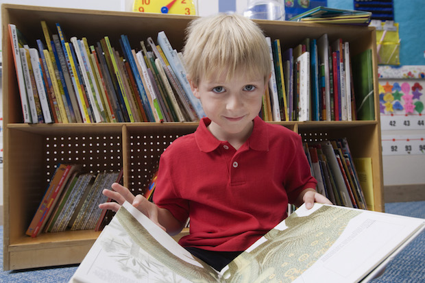 Child reading book