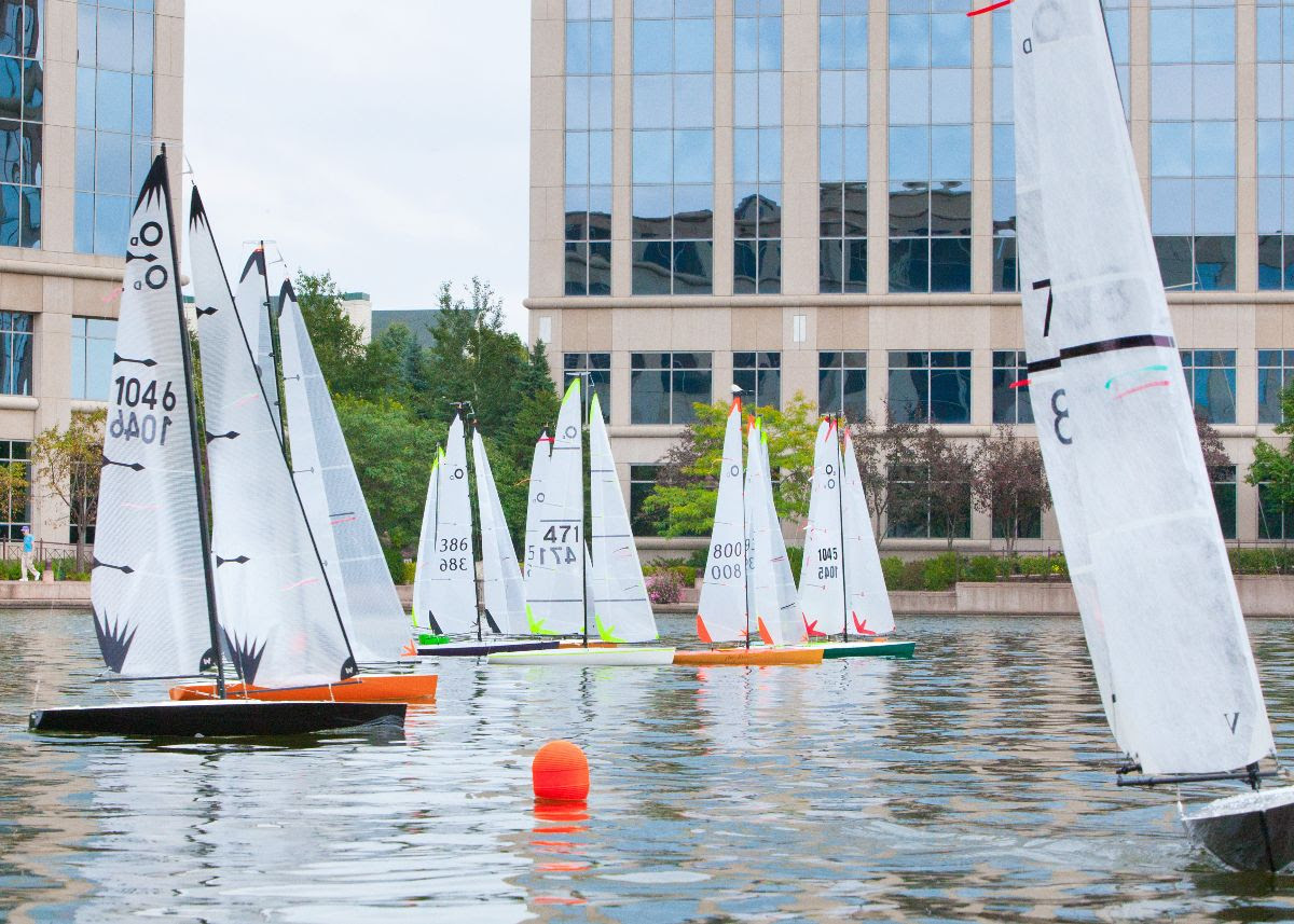 Parade of Boats at Centennial Lakes Park in Edina