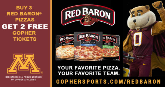 gopher football tickets red baron promotion