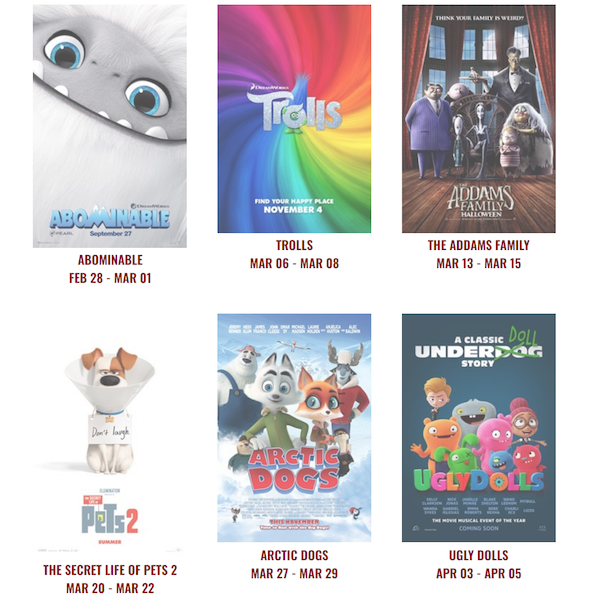 Marcus Theatres Kids Dream Winter Film Series – $3 Admission ...