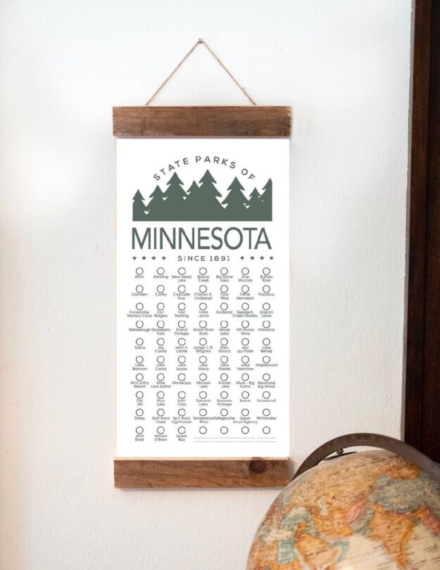 State Parks of Minnesota Checklist Wall Hanging