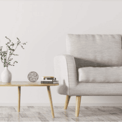 Designer Marketplace Sofa and Accent Table with Vase