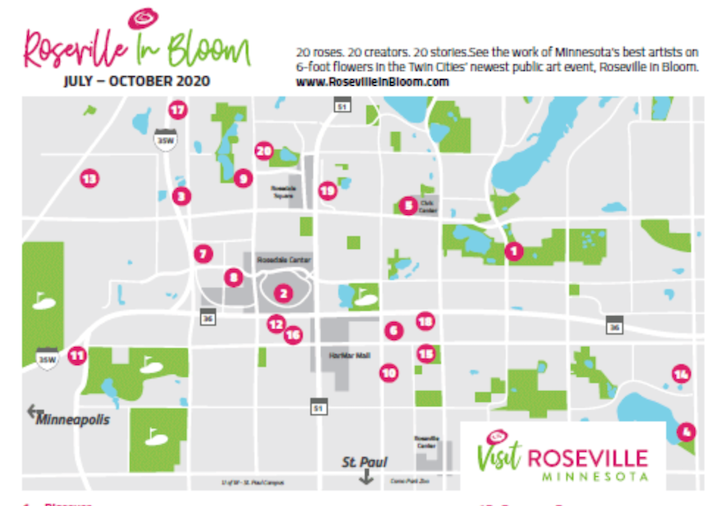 Roseville in Bloom Map