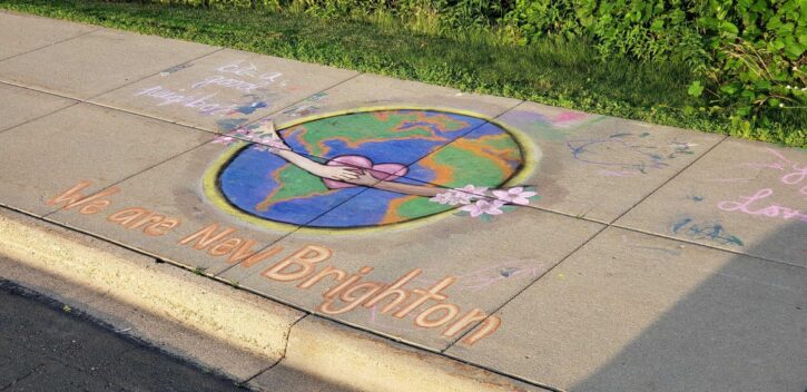 chalk illustration at New Brighton Chalk Walk Festival