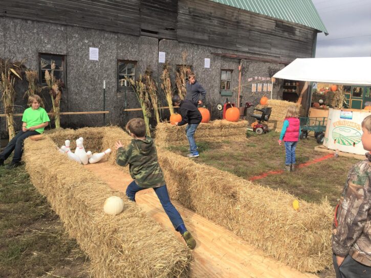 straw bale bowling and games