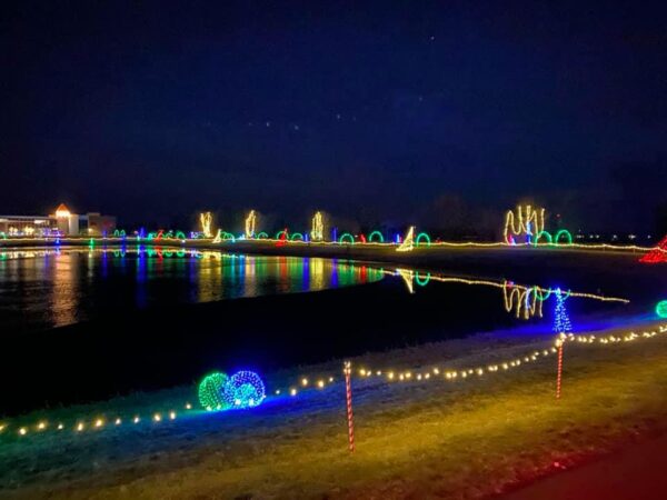 a house decorated with christmas lights.