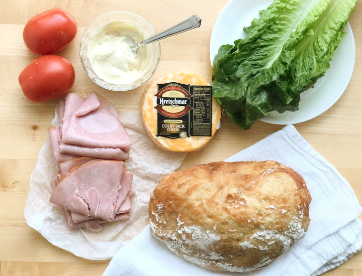 Ham and Cheese Sandwich with Mustard Aioli Ingredients