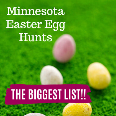 Minnesota Easter Egg big list, grass with decorated eggs on top of it.