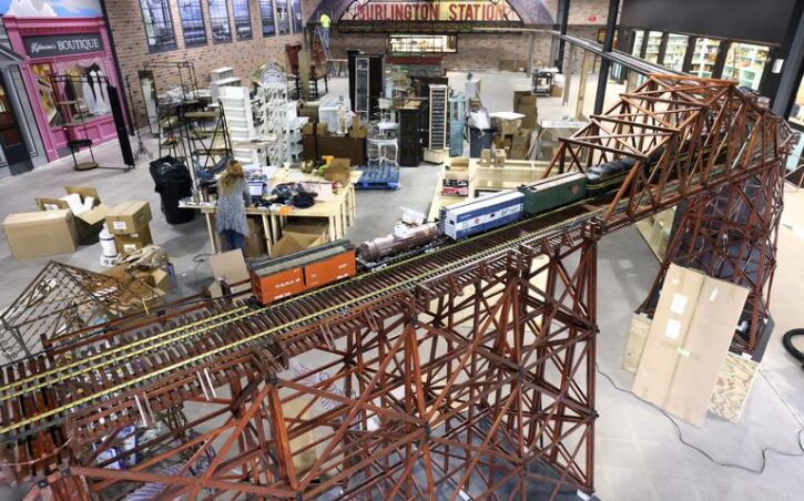 model train in Burlington Station Twin Harbors