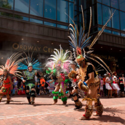 Dancers in front of the Ordway.