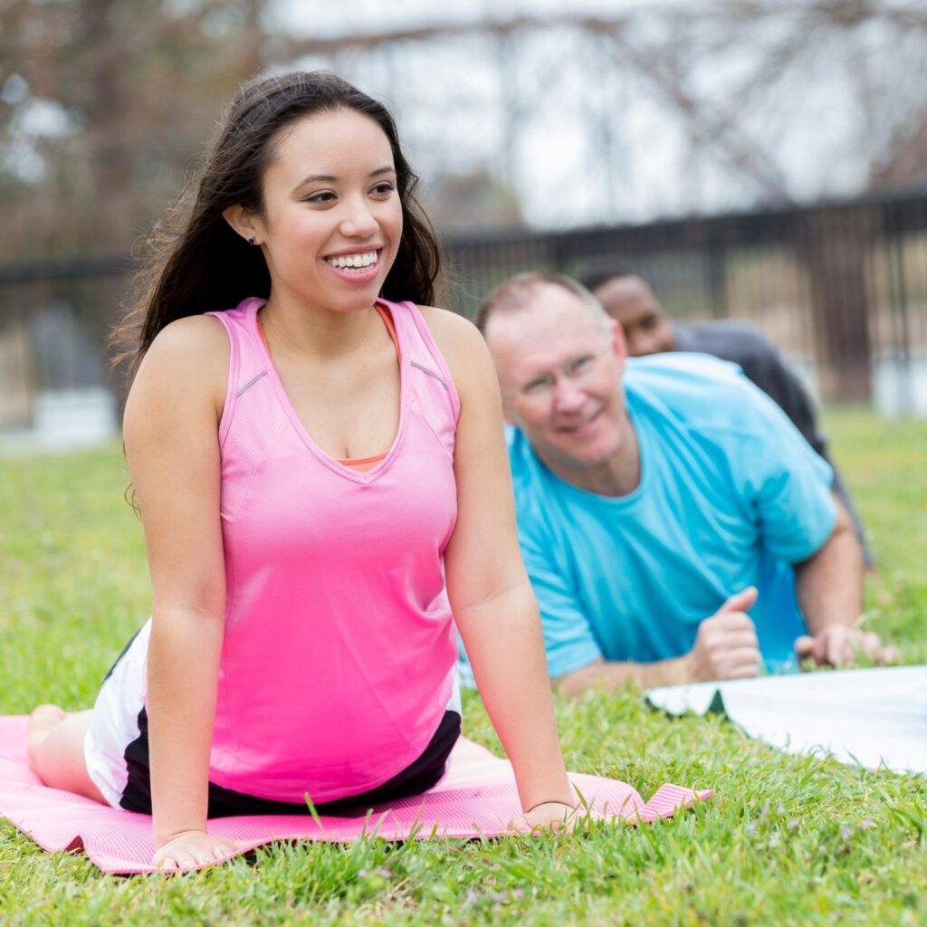 exercise class outdoors