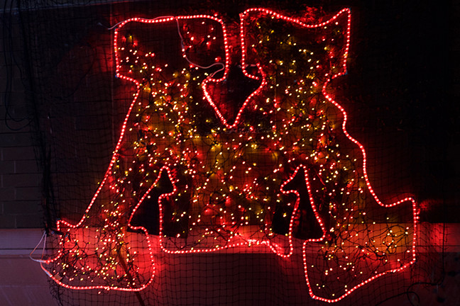 a house decorated with christmas lights.