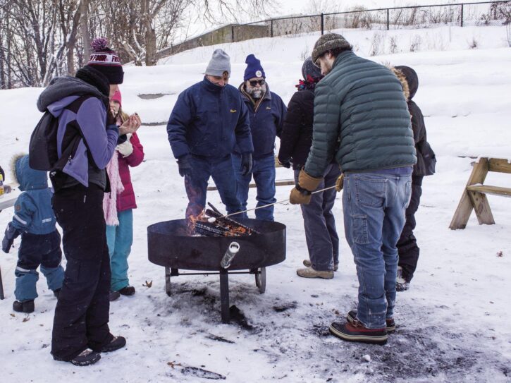 campfire at Winterfest at Springbrook Nature Center