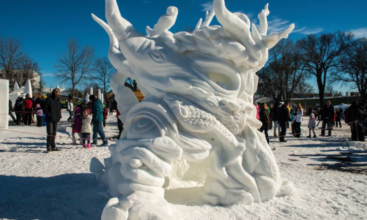 Vulcan snow sculpture. 