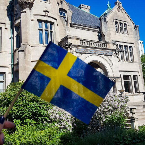 American Swedish Institute with Swedish flag.