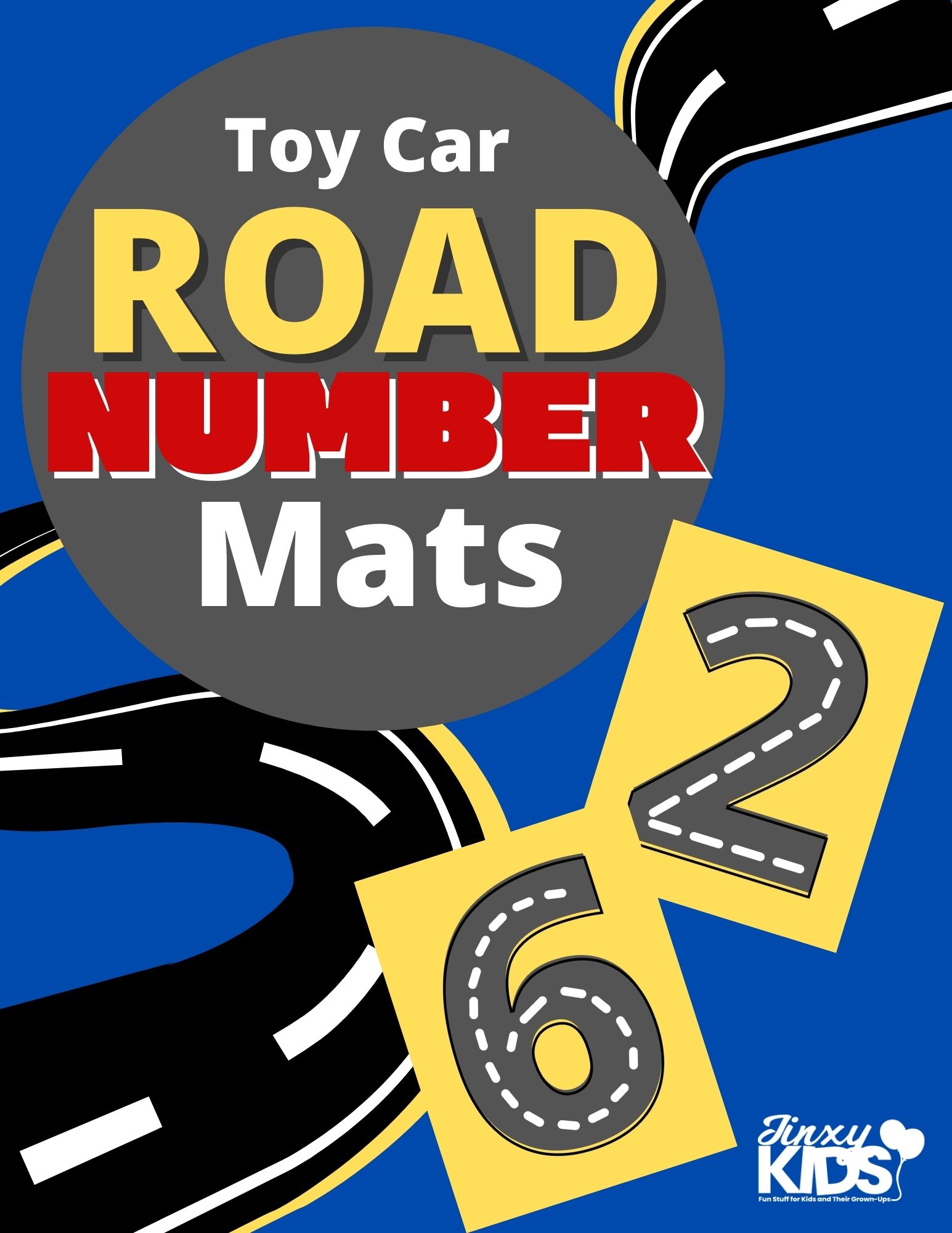 free printable Toy Car Road Number Mats