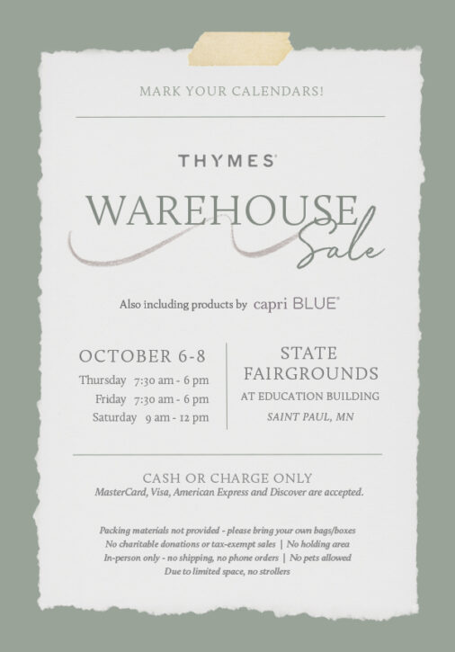 Thymes Warehouse Sale Fall 2022