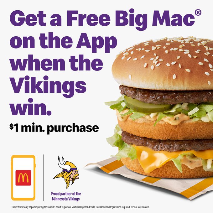 McDonald's Free Big Mac Vikings