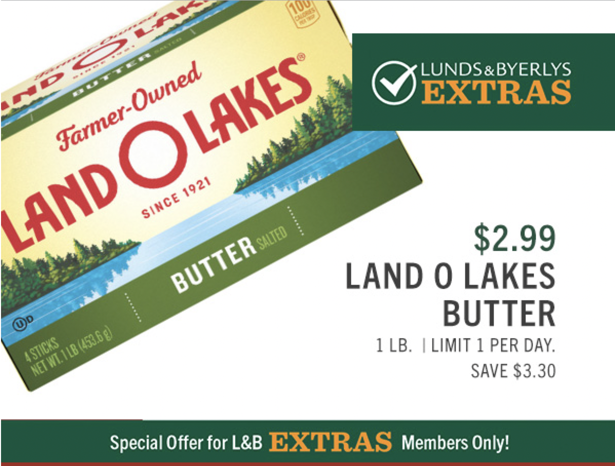 Lunds Byerlys land O Lakes Butter Sale