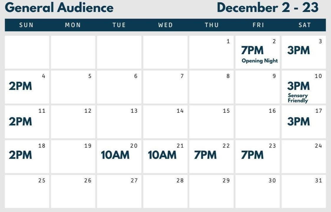 The Snowy Day Show Calendar