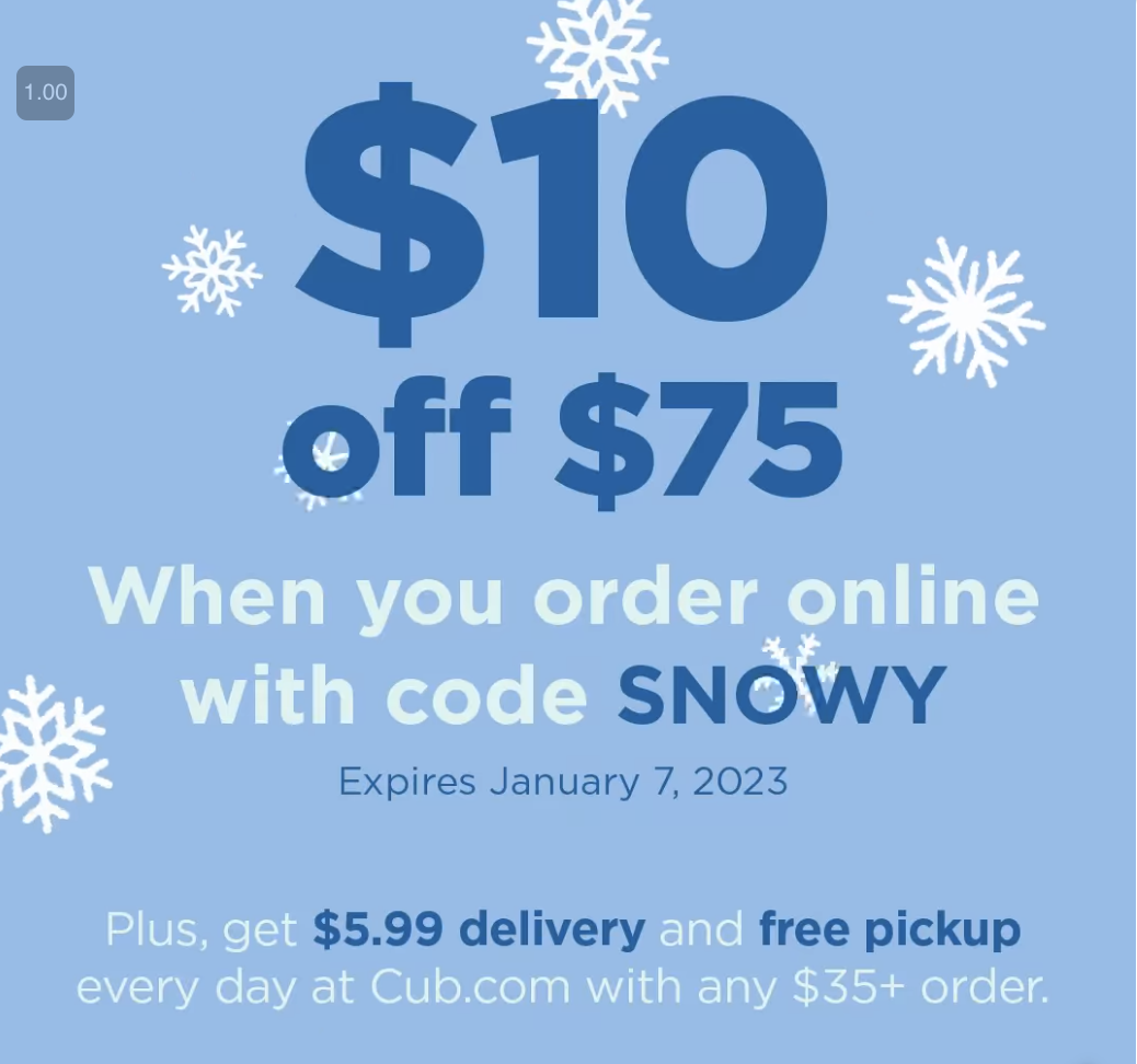 Cuf Foods Save $10 off $75 online order with code snowy