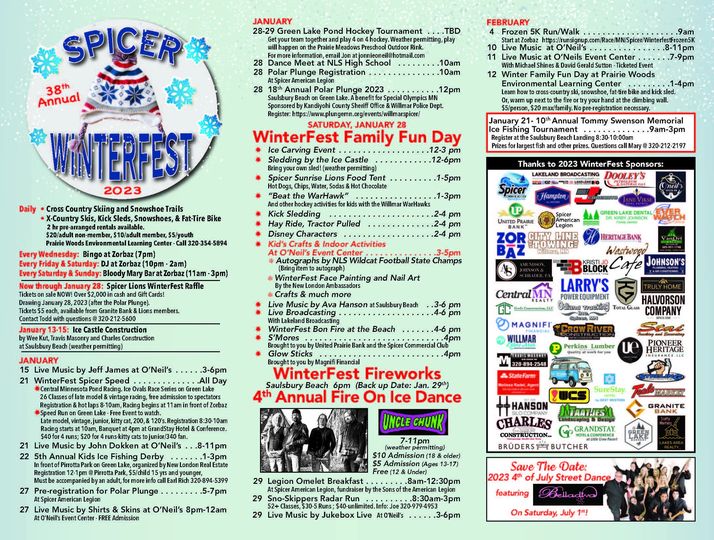 Spicer Winterfest Events Throughout January and February Thrifty