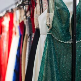 Prom Dresses on Rack.