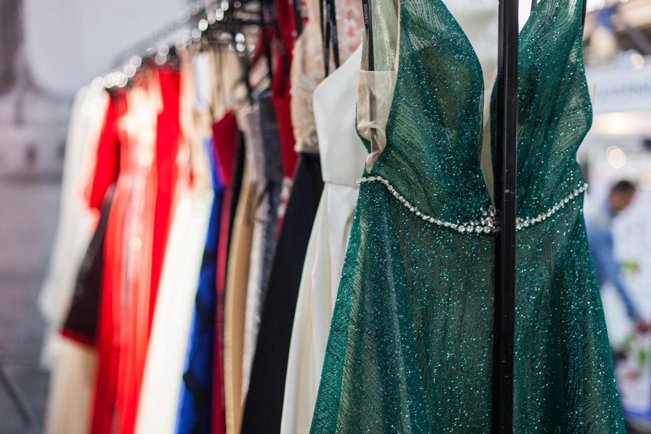 Prom Dresses on Rack.