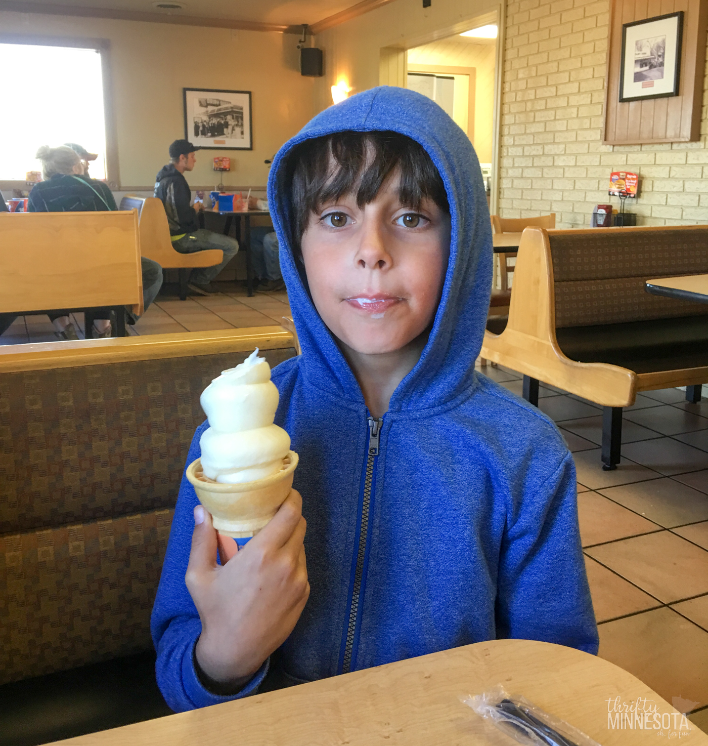 Boy Eating Dairy Queen Ice Cream Cone