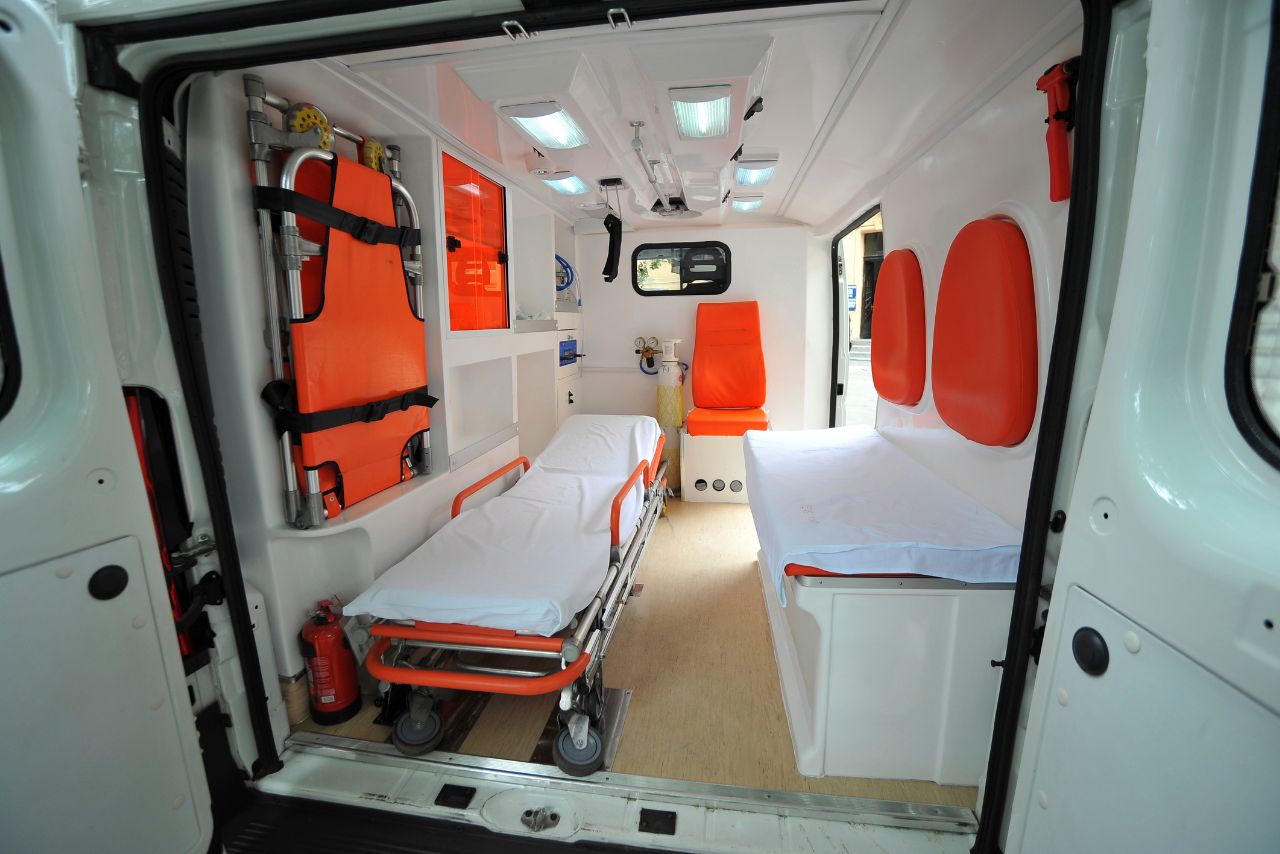 ambulance interior.