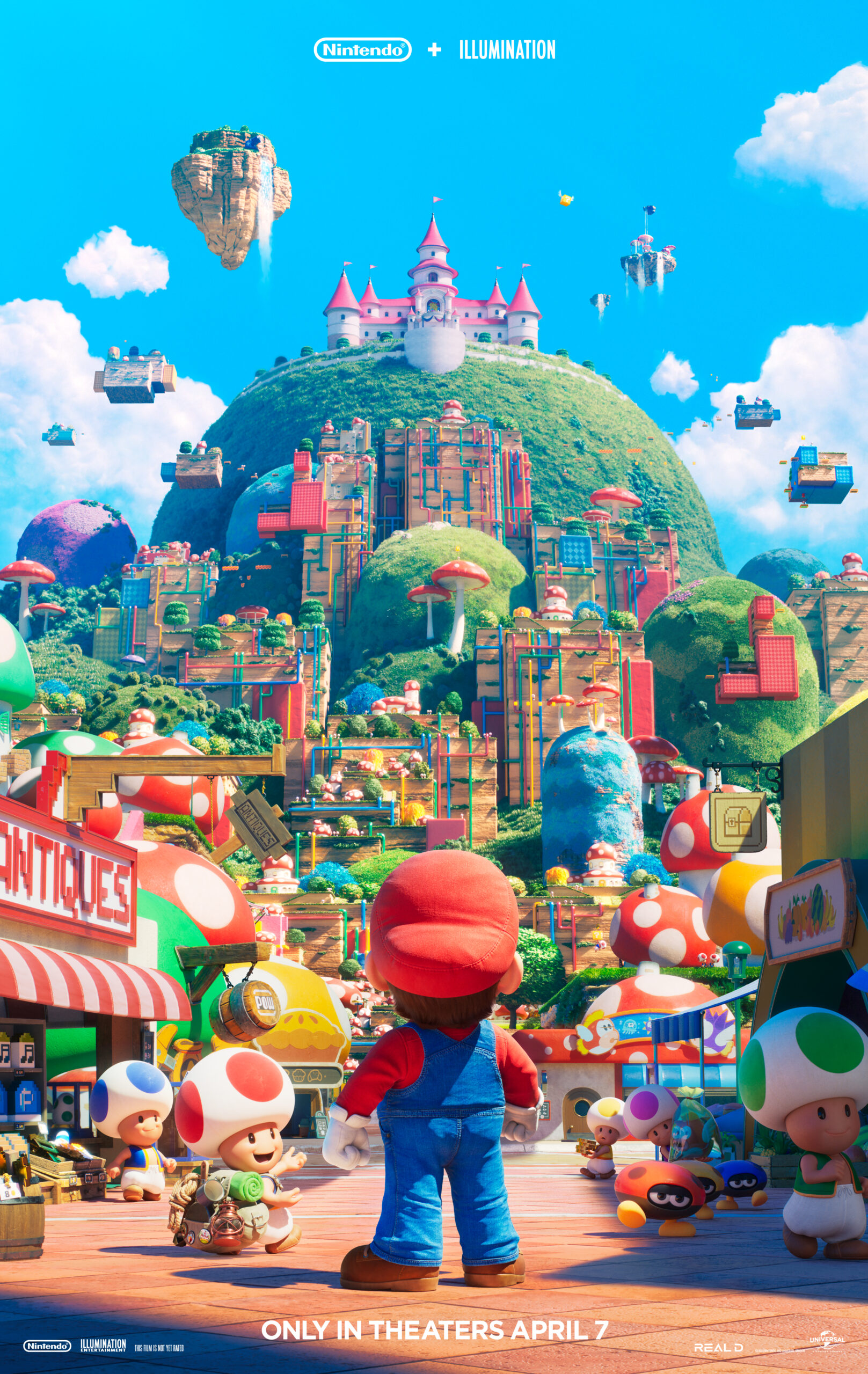 super mario bros movie poster city scene