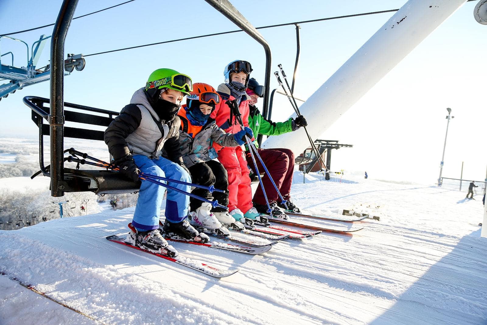 Kids on Chair Lift at Powder Ridge