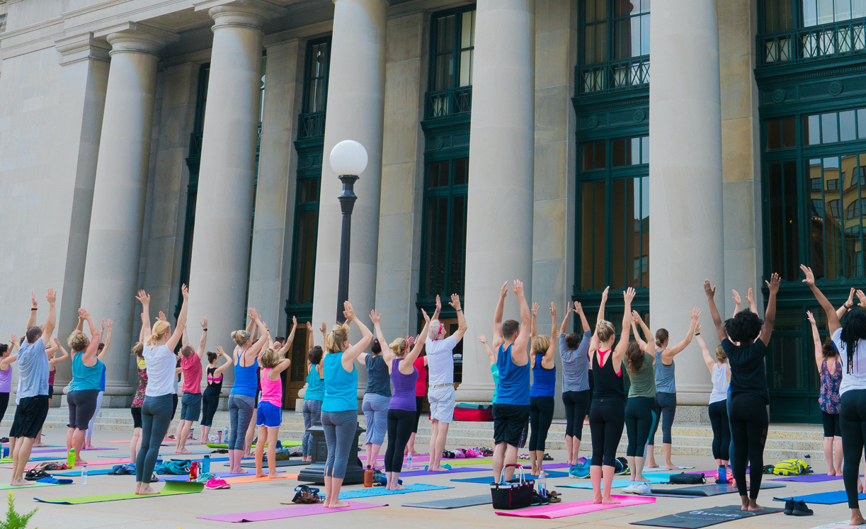 Yoga class at Union Depot Saint Paul