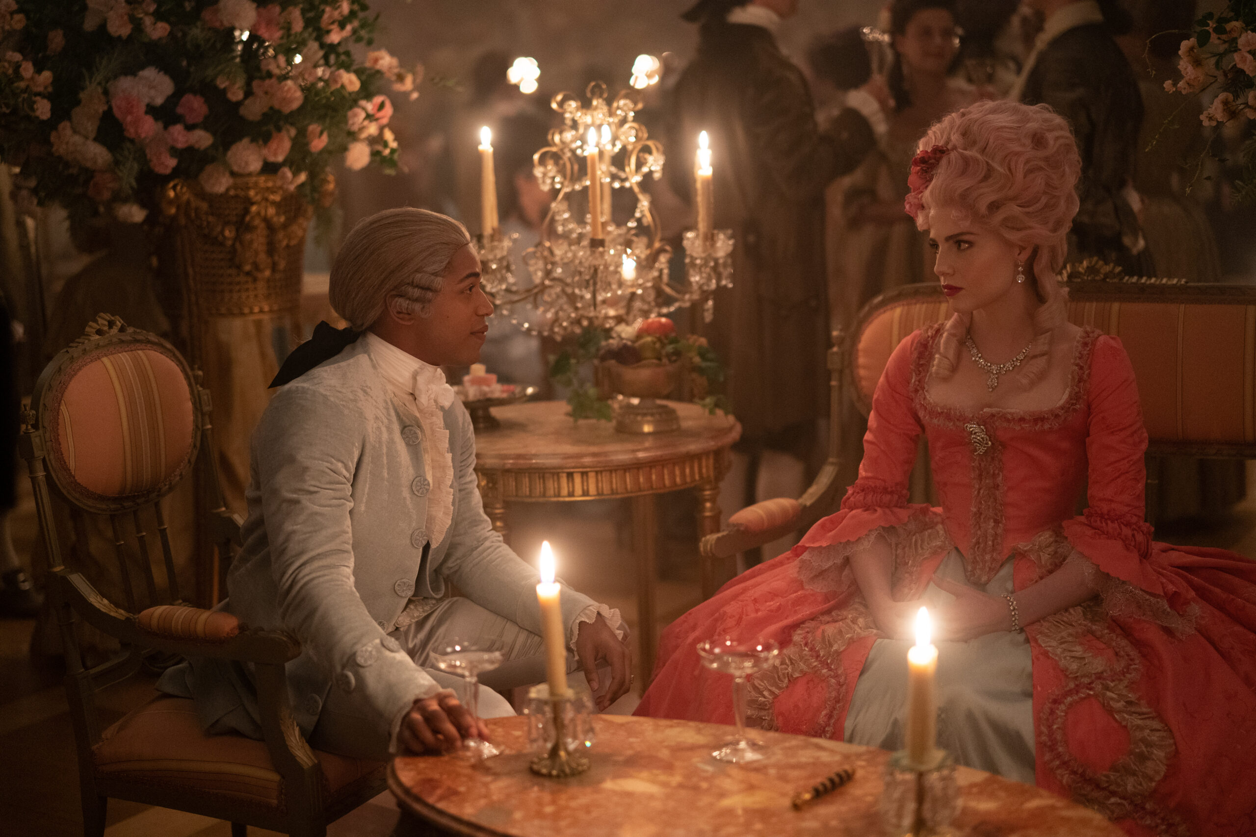 Kelvin Harrison Jr. and Lucy Boynton in the film CHEVALIER