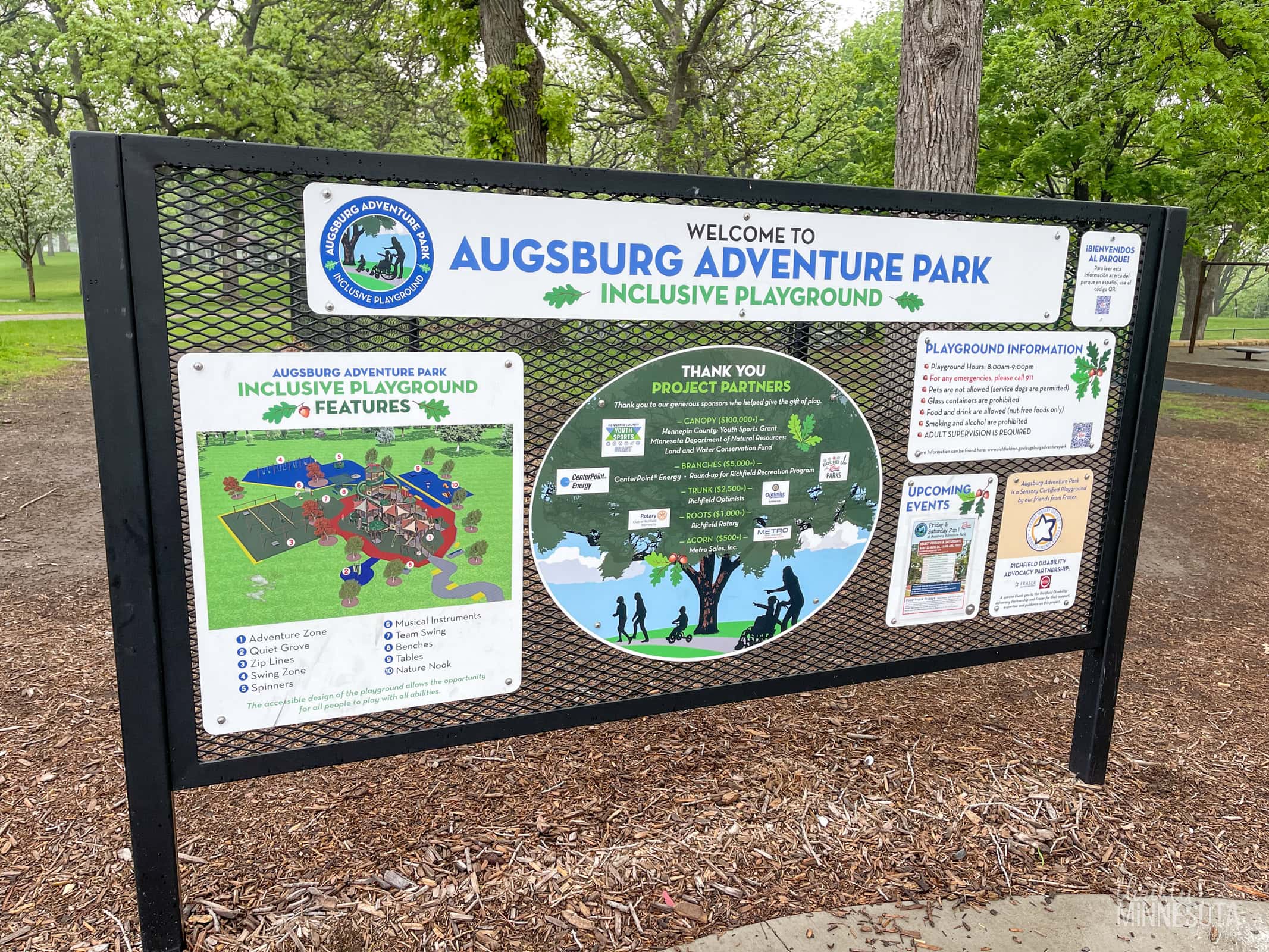 Augsburg Adventure Park Sign