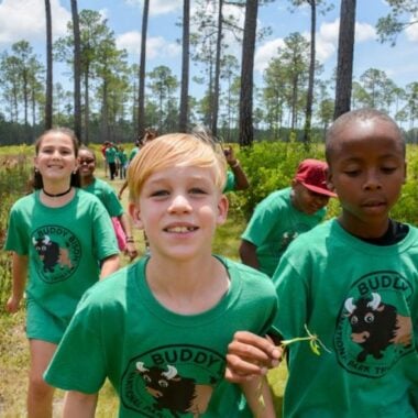 kids on a hike
