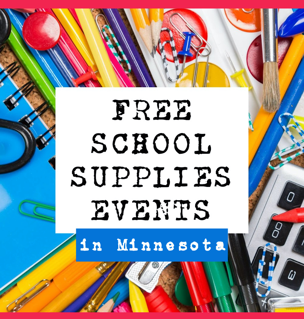 Free School Supplies Events in Minnesota graphic.