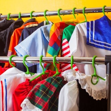 Rack of costumes at Halloween Costume Exchange