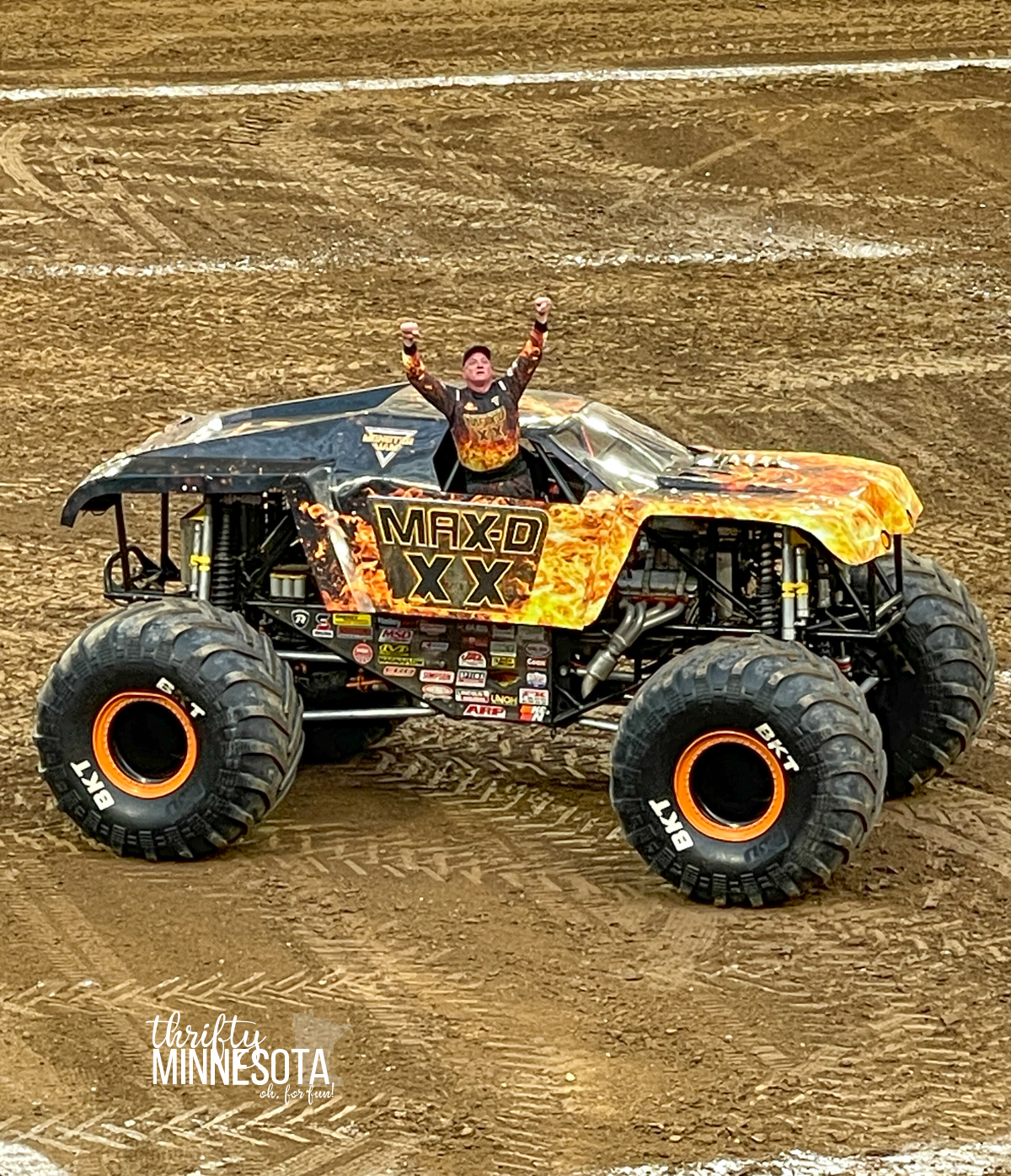 Monster Jam Tom Meents with Max-D truck.