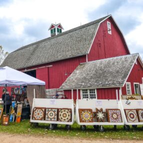Quilts at Big Red Barn Folk Art and Craft Fair in Maplewood.