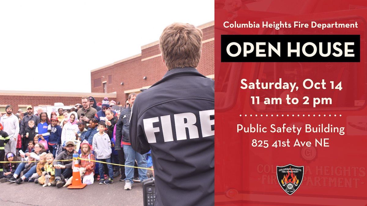 Columbia Heights Fire Dept Open House banner. 